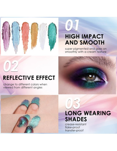 Sombra de Ojos Cremosa FOCALLURE Chameleon 32g Lágrima de Unicornio