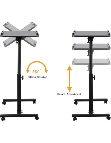 Mesa de Laptop Ajustable LINGMI con Ruedas 5.44 kg