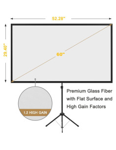 Pantalla de Proyector Portátil Excelimage 60 Pulgadas 16:9 2