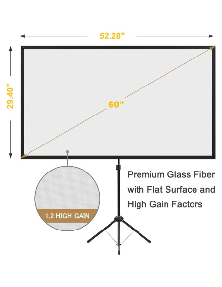 Pantalla de Proyector Portátil Excelimage 60 Pulgadas 16:9