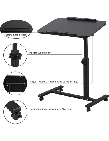 Mesa de Laptop Ajustable LINGMI con Ruedas 5.44 kg