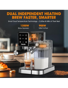 Máquina de Espresso TENKER CM5380A1 3 en 1 1350W Acero Inoxidable 2