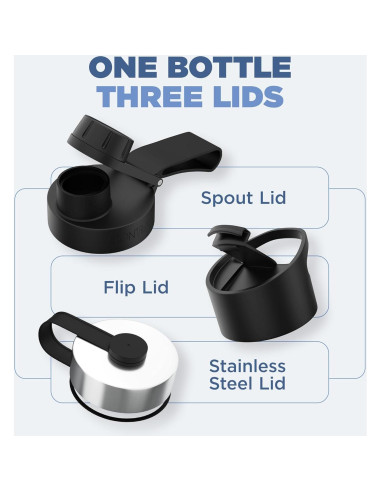 Botella de Agua Deportiva Iron Flask 622g Acero Inoxidable Aislada