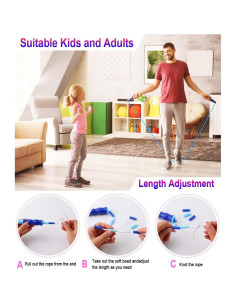 Cuerda de Saltar Ajustable SIERLIKY para Niños y Adultos 2
