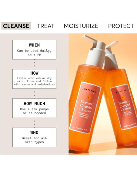 Limpiador Facial Gel Espumoso Naturium Vitamina C 200 g