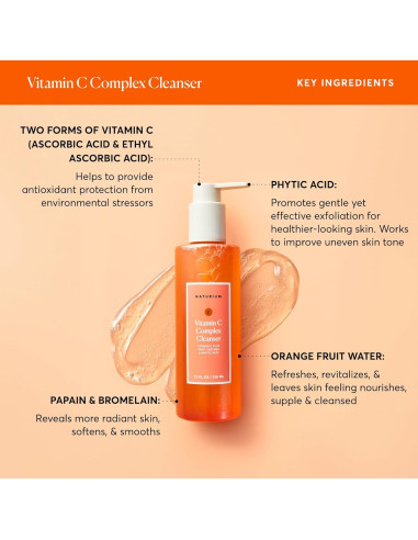 Limpiador Facial Gel Espumoso Naturium Vitamina C 200 g