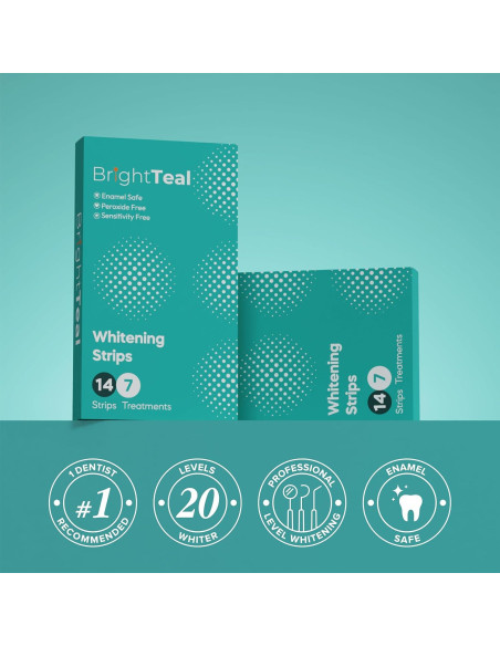 Tiras Blanqueadoras BrightTeal - 14 Tiras - Sin Peróxido