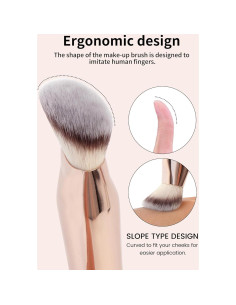 Juego de Brochas de Maquillaje MAANGE 4 Pcs Kabuki Negro Dorado 2