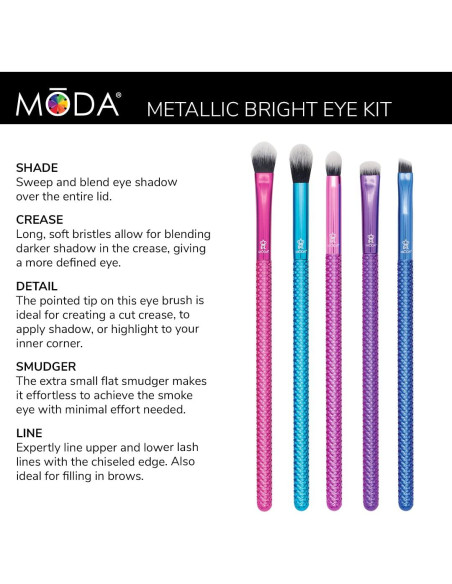 Kit de Brochas de Maquillaje para Ojos MODA 5 Piezas Deluxe Kit de Brochas de Maquillaje para Ojos MODA 5 Piezas Deluxe