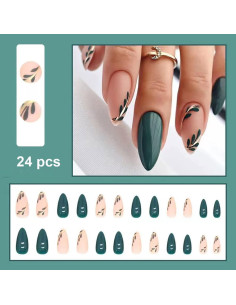 Uñas Postizas Magrace Almendra Mediana 24 Pcs con Diseño 2