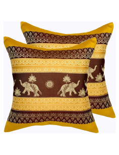 Funda de Almohada Decorativa Avarada Elefante 40x40 cm Dorado