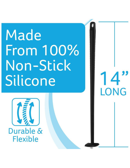 Espátula de Silicona IMPRESA 35.56 cm Negra 2-Pack para Batidora