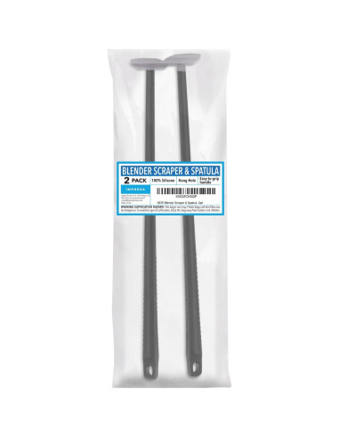 Espátula de Silicona IMPRESA 35.56 cm Negra 2-Pack para Batidora