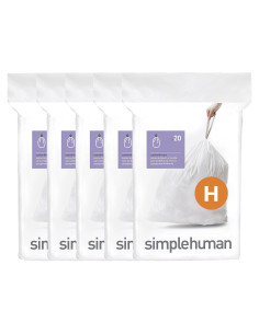 Forros de Basura Ajustados simplehuman 100 Contador 34L Blanco