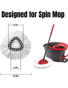 16 Piezas Cabezas de Repuesto para Mopa Giratoria HANDRERLEE 2