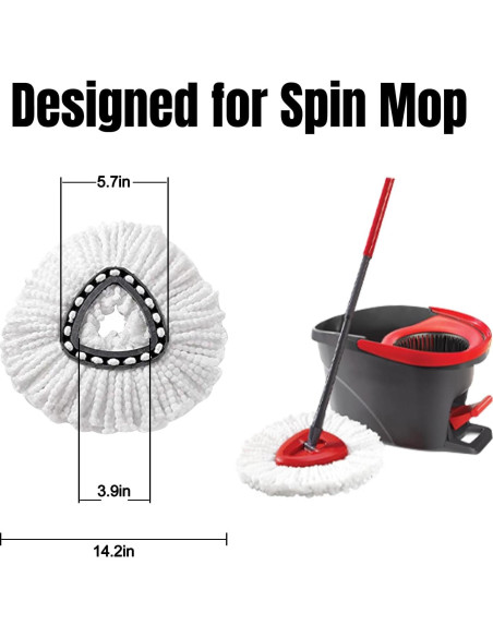 16 Piezas Cabezas de Repuesto para Mopa Giratoria HANDRERLEE