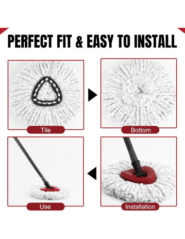 16 Piezas Cabezas de Repuesto para Mopa Giratoria HANDRERLEE