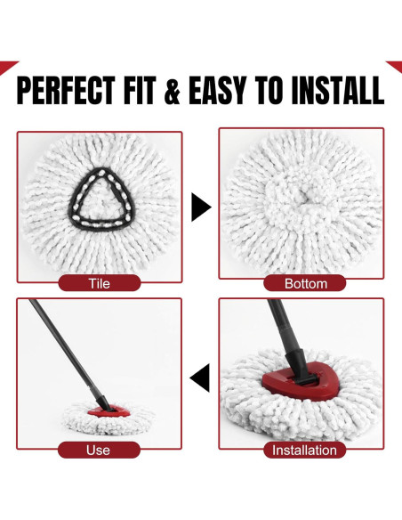 16 Piezas Cabezas de Repuesto para Mopa Giratoria HANDRERLEE