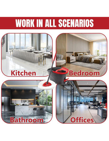 16 Piezas Cabezas de Repuesto para Mopa Giratoria HANDRERLEE