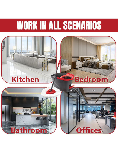 16 Piezas Cabezas de Repuesto para Mopa Giratoria HANDRERLEE