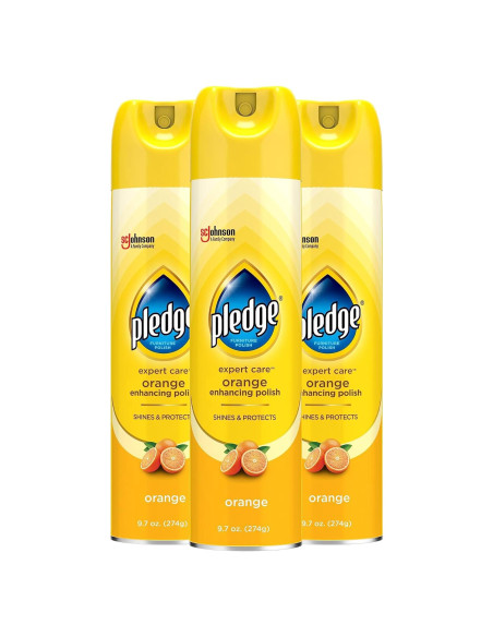 Pledge Spray Mejorador de Pulido para Madera 3x9.7oz Naranja
