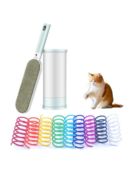 Set 18 Piezas Juguetes Resortes y Cepillo Limpiador Mascotas