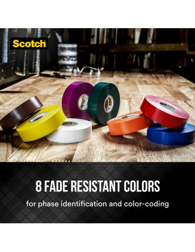 Cinta Eléctrica Profesional 3M Scotch 35, 19 mm x 20 m, Azul