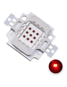 Chip LED Rojo 10W LEDGUHON 660nm para Iluminación DIY