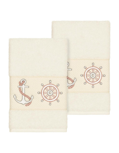 Conjunto de 2 Toallas de Mano KHALPERA Algodón Turco Crema