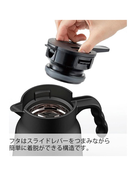 Servidor Metálico Aislado Hario V60 PLUS 800ml Negro