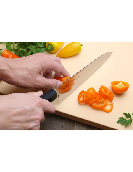 Cuchillo Chef Japonés Gyuto Yoshihiro AUS10 210mm Mango Madera Rosa