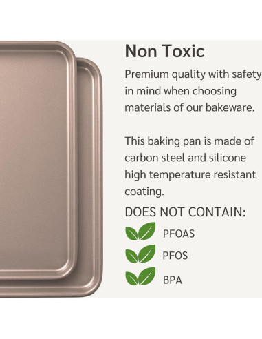 Juego de 2 bandejas para hornear HAPPIELS 38.1x25.4 cm antiadherentes