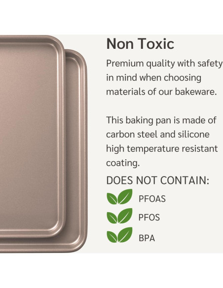 Juego de 2 bandejas para hornear HAPPIELS 38.1x25.4 cm antiadherentes