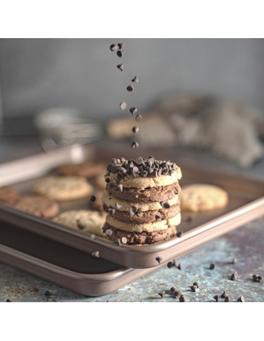 Juego de 2 bandejas para hornear HAPPIELS 38.1x25.4 cm antiadherentes