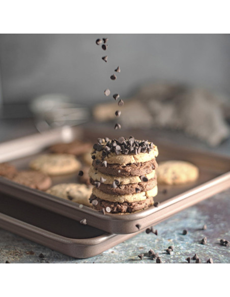 Juego de 2 bandejas para hornear HAPPIELS 38.1x25.4 cm antiadherentes