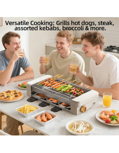 Parrilla Eléctrica Sin Humo AORAN 800W Antiadherente 34x21cm 2