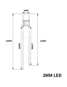 100 LEDs Diodo 3mm Blanco Cálido YUNKE DIANZI Kit Iluminación 2