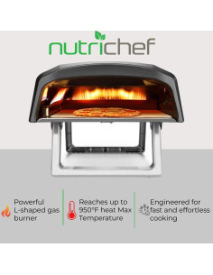 Horno de Pizza de Gas Portátil NutriChef 12" - 500C 2