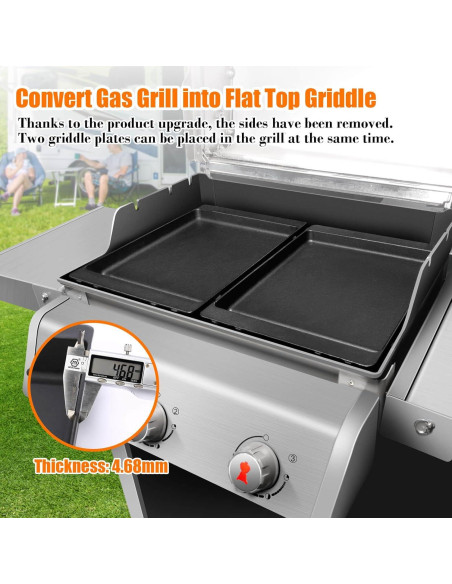 Plancha de Hierro Fundido GRISUN para Parrillas Weber 43.9x30.5cm