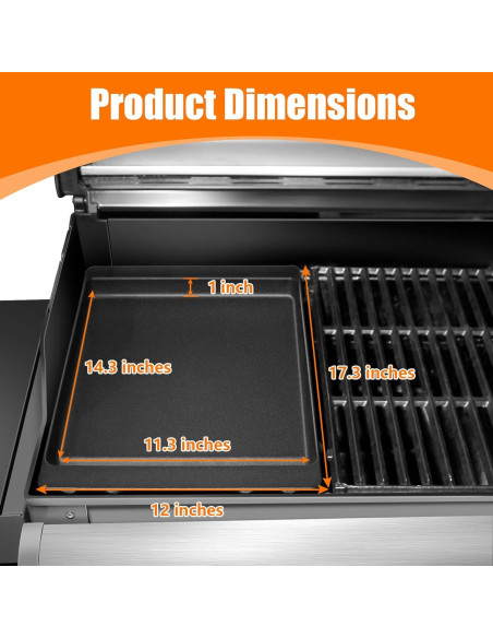 Plancha de Hierro Fundido GRISUN para Parrillas Weber 43.9x30.5cm