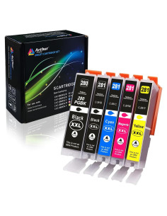 Cartuchos de tinta compatibles Arthur Imaging para Canon PGI-280XXL CLI-281XXL - Paquete de 5