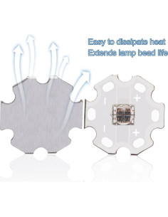 5 Pcs Chip LED IR 5050 SMD 12W 940-945nm con Base PCB 20mm 2