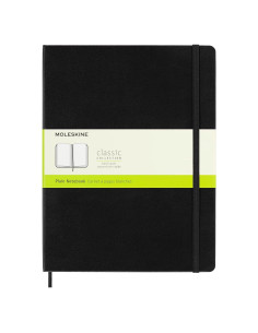 Cuaderno Moleskine Clásico Extra Grande Negro Sin Pautas 19x25cm