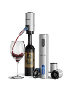 Juego de Vino Eléctrico Newise 4 en 1: Sacacorchos, Aerador, Tapones