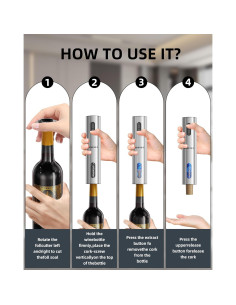 Juego de Vino Eléctrico Newise 4 en 1: Sacacorchos, Aerador, Tapones 2