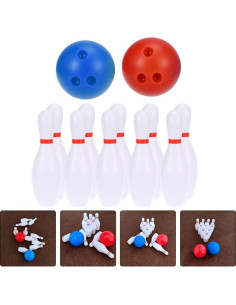 Juego de Bolos Miniatura Toyvian 2 Piezas Decoración Casa Muñecas 2