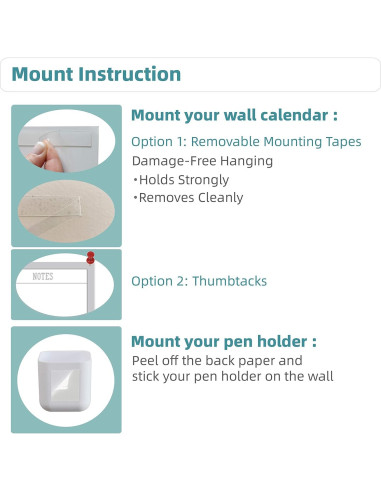 Calendario Anual de Pared Reutilizable JJPRO 182.88x96.52cm