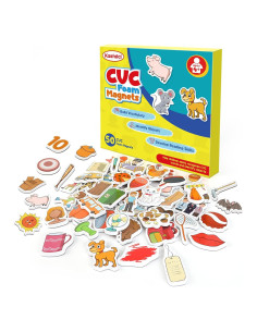 Juego de Palabras CVC Kasfalci - 50 Imanes de Espuma para Niños
