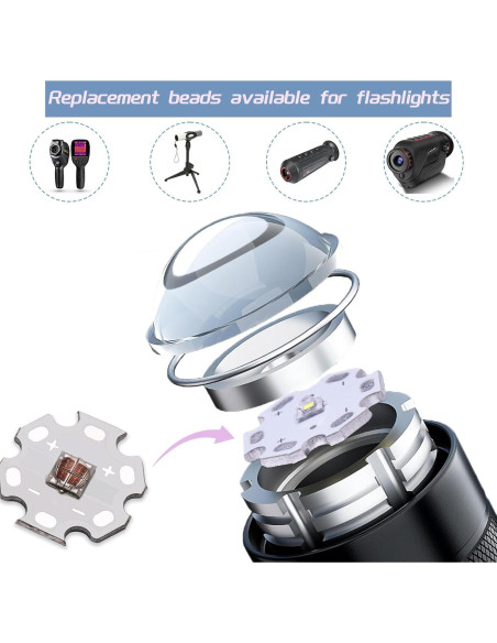 5 Pcs Chip LED IR 5050 SMD 12W 940-945nm con Base PCB 20mm