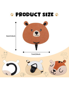 Ganchos de Pared de Madera Tatuo 4 Pcs Animales Safari 2